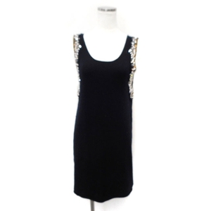  Chesty Chesty knitted One-piece Mini no sleeve equipment ornament Anne gola. cashmere .F black black /FT34 lady's 