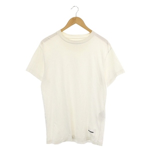 ジルサンダー JIL SANDER プラス + 裾ロゴパッチ Tシャツ カットソー 半袖 L 白 ホワイト /AA ■OS メンズ