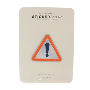 アニヤハインドマーチ ANYA HINDMARCH STICKERS ステッカー WARNING グレー オレンジ /MF ■OS その他