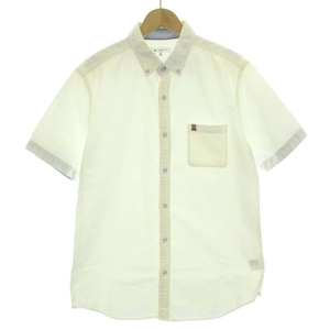  The shop tea ke-THE SHOP TK button down shirt short sleeves one Point XL white white /DK men's 