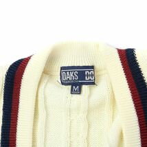 ダックス DAKS カーディガン ケーブルニット 長袖 Vネック M アイボリー /UY13 ■GY09 メンズ_画像3