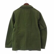 桃太郎ジーンズ MOMOTARO JEANS ミリタリーウィップコード ジャケット テーラードカラー コットン 38 M 緑 カーキ /UY18 ■GY09 メンズ_画像2