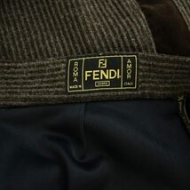 フェンディ FENDI フレアスカート リブニット ウール ひざ丈 大きいサイズ 44 XXL 茶 ブラウン /HN24 ■GY09 レディース_画像7