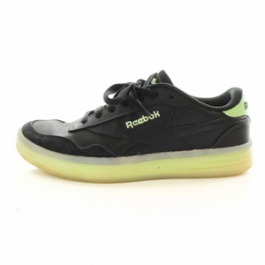 リーボック Reebok ロイヤルテック ROYAL TECHQUE T CE スニーカー シューズ レザー 24.5cm 黒 ブラック 黄緑 FX0727 /TR11 レディース