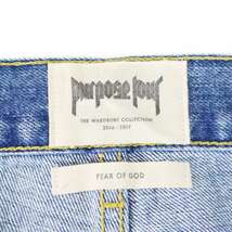 FOG FEAR OF GOD PURPOSE TOUR WARDROBE COLLECTION 50本限定 デニムパンツ ジーンズ ダメージ加工 ペイント加工 裾ジップ 29 青 ブルー_画像3