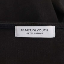 B&Y ユナイテッドアローズ BEAUTY&YOUTH ビューティー&ユース 天竺カーブロングスリーブカットソー 長袖 タック チャコール_画像3