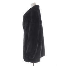 アメリカンレジェンド American Legend 毛皮コート ファーコート ミドル ダークミンクシェアード F 黒 ブラック ■GY09 /SI25_画像3
