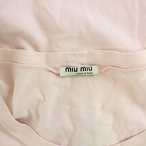 ミュウミュウ miumiu Tシャツ カットソー 半袖 フラワーモチーフ コットン L ピンク /HN4 ■GY09 レディース_画像7