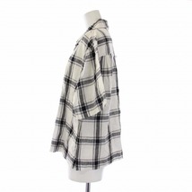 マーガレットハウエル MARGARET HOWELL 22SS LARGE CHECK LINEN ラージチェック リネン ブラウス シャツ 半袖 麻 1 S 白 黒_画像2