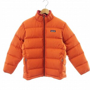 パタゴニア Patagonia ダウンジャケット スタンドカラー ジップアップ ロゴ L オレンジ 68301F7 /UY24 ■GY09 キッズ