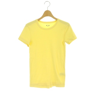  Three Dots three dots T-shirt cut and sewn short sleeves S yellow color yellow /AA #OS lady's 