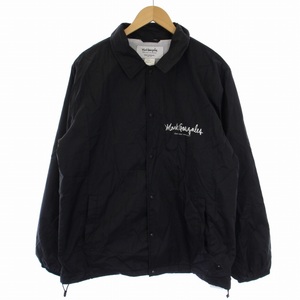 マークゴンザレス MARK GONZALES カバーオール ジャケット ロゴ プリント ナイロン L 黒 ブラック /BM ■OM メンズ