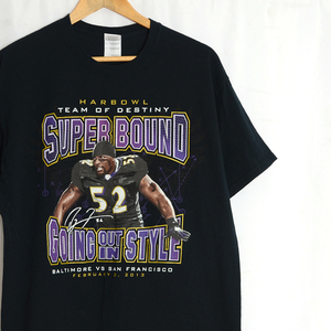 ST3232 ボルティモア レイブンズ レイルイス アメフト Tシャツ M 肩47 NBA アメリカ古着 メール便可 xq