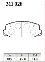 ディクセル ブレーキパッド ESタイプ フロント セリカ TA27/RA25 311028 DIXCEL トヨタ_画像3