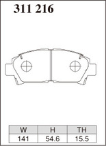 ディクセル ブレーキパッド SP-βタイプ フロント MR2 SW20 311216 DIXCEL トヨタ_画像2