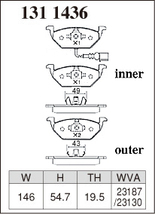 ディクセル ブレーキパッド Zタイプ フロント フォルクスワーゲン ビートル 9CBFS 1311436 DIXCEL VOLKSWAGEN_画像3