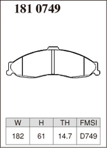 ディクセル ブレーキパッド Pタイプ フロント シボレー カマロ CF45/CF45B/CF45BK/CF45E 1810749 DIXCEL CHEVROLET_画像3