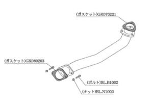 柿本改 マフラー フロントパイプ Standard スポーツマフラー 日産 スカイライン クーペ(2ドア)/セダン(4ドア) E-HCR32 NF312 カキモト