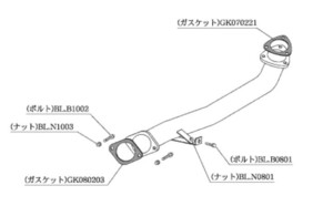 柿本改 マフラー フロントパイプ Standard スポーツマフラー 日産 スカイライン セダン(4ドア) GF-ER34 NF348 カキモト