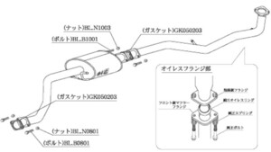 柿本改 マフラー センターパイプ スポーツマフラー ダイハツ ムーヴカスタム CBA-L175S DCP310 カキモト