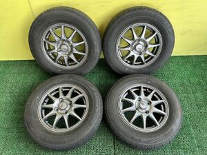 155/80R13 2020年ノーマル ブリヂストンPLAYZ タイヤアルミセット　4穴 PCD100 ET+43 13×4.00B ハブ67mm