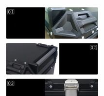 xo**09リアボックス トップケース ブラック アルミ製品 ツーリング バックレスト装備 持ち運び可能 65L_画像3