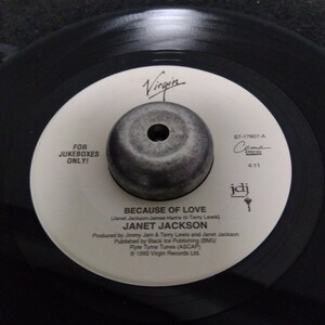 ジャネット　ジャクソン　janet jackson because of love 93年　ep 7inch90s Ｒ&B　classic　ジュークボックス盤