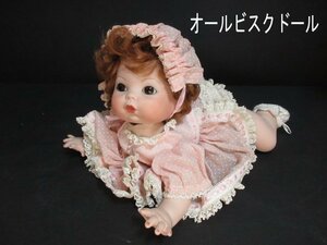 XU248^ antique / all bisque doll / pretty / baby / total length 35cm / ceramics / doll / collection 