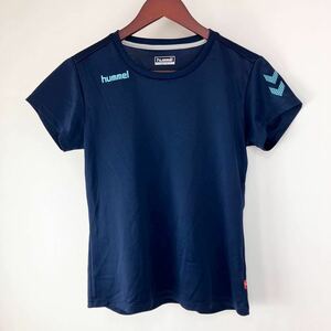 大きいサイズ hummel ヒュンメル 半袖 Tシャツ レディース L 紺 ネイビー カジュアル スポーツ トレーニング ウェア シンプル ロゴ