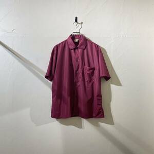 vintage euro nylon plain shirt ヨーロッパ古着 ビンテージ フランス製 ナイロンシャツ プレーンシャツ 半袖シャツ 70s 60s