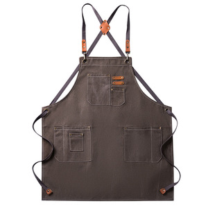 [ free shipping ] Denim apron [ deep grey ] work for man and woman use 