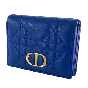 [ used ] Christian Dior Christian * Dior reti Dior compact wallet blue blue 23013196 AS