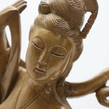 仏教美術 観音菩薩 仏像 木彫 美術品 置物　_画像2
