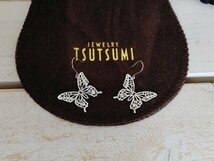 Jewelry　TSUTSUMI ジュエリーツツミ ピアス　K10 WG 蝶　バタフライ　大きめ　フックピアス　ホワイトゴールド　_画像2