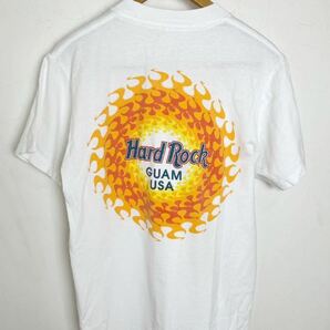 MADE IN USA Hard Rock CAFE Tシャツ GUAM ハードロックカフェ 半袖 白 ビンテージ 古着 Mの画像2