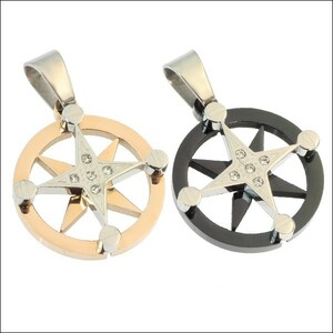  pair pendant top stainless steel compass ( black )