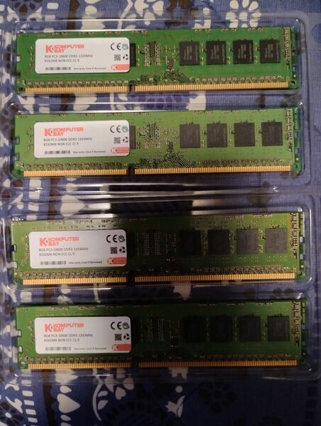 Komputerbay 32GBメモリ 4枚組 8GBX4 デスクトップパソコン用 DDR3 PC3-10600 1333MHz