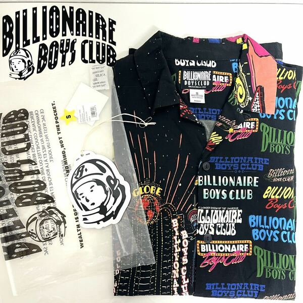 BILLIONAIRE BOYS CLUB BB SPECTACLE SS WOVEN オープンカラー シャツ アロハ グラフィック BBC 現行品 レーヨン 柄シャツ　S