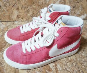  хорошая вещь Nike натуральная кожа замша BLAZER MID SUEDE US6.5 JP23.5cm 518171 розовый серия Nike Blazer mid 