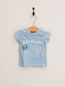 ap7528 ○送料無料 新品 apres les cours アプレレクール ベビー プリント Tシャツ 80cm ブルー アメカジ風 カジュアル