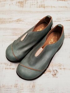 sh0784 * free shipping new goods feel luckfi-ru rack lady's slip-on shoes 23.5cm light blue fake leather made in Japan ..... shoes 