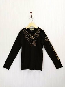 ap0617 0 free shipping new goods LOVE BANK Rav Bank Kids T-shirt size 15 150cm corresponding black black skull print long sleeve punk casual 