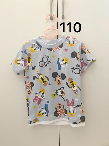 ディズニー　ミッキー　ミニー　総柄　Tシャツ