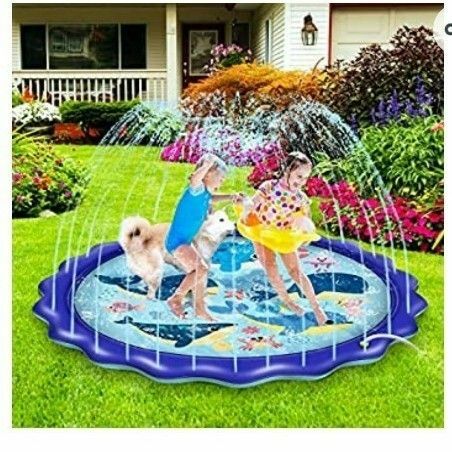 噴水マット プール 170CM直径ビニールプール 子供噴水おもちゃ アウトドア用 家庭用プール 水遊び 夏の日 誕生日 噴水 