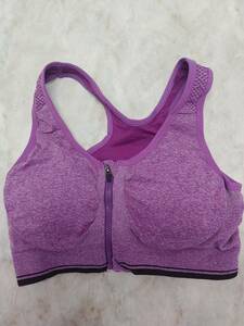 [⑧ Purple M Size] Женская спортивная биржевая отрубка передняя Zip Zip Basten Open Open Yoga Running Fliness Gym