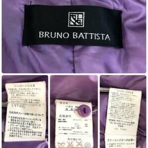 AS0282 BRUNO BATTISTA レディース アウター ダウンコート L パープル 紫 カジュアル 冬 ダウン80％ フェザー20％ 黄金比 タヌキファーの画像10