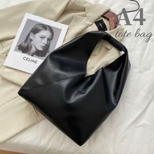  tote bag triangle leather black one shoulder shoulder black commuting bag business bag Trend free shipping 