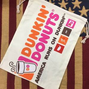 巾着袋／DUNKIN'DONUTS ダンキンドーナツ シューズケース お弁当袋 マルチポーチ アメリカ雑貨 新入学 上靴入れ きんちゃく 小物入れ