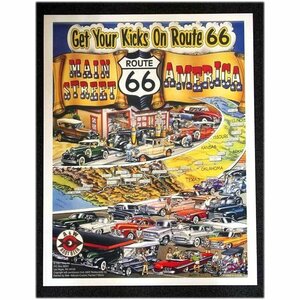 【ポスター/ROUTE66 ルート66】マザーロード インテリア雑貨 USA 世田谷ベース 復刻 印刷物 ヴィンテージ風 レトロ オールドアメリカ