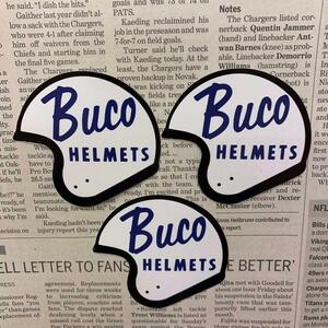 Buco ブコ ヘルメット ステッカー 3枚セット/アメリカン雑貨　モーター ロゴ レーシング 耐水 シール 車 バイク USA カスタム ブランド